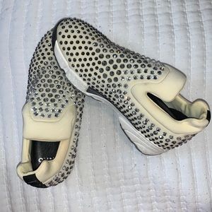 Pinko Cream rhinestone sneakers